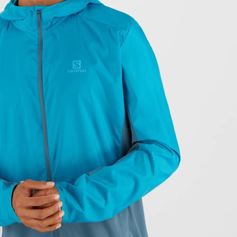 Turquoise Salomon Agile Men's Windbreaker | PH 89206X